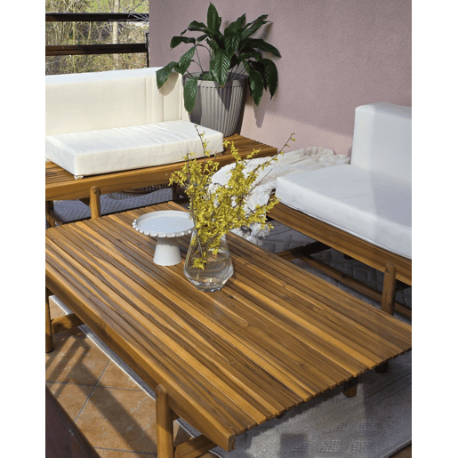 Mesa de centro de jardim GIAVENO 145 cm 79 cm Madeira de acácia Castanho