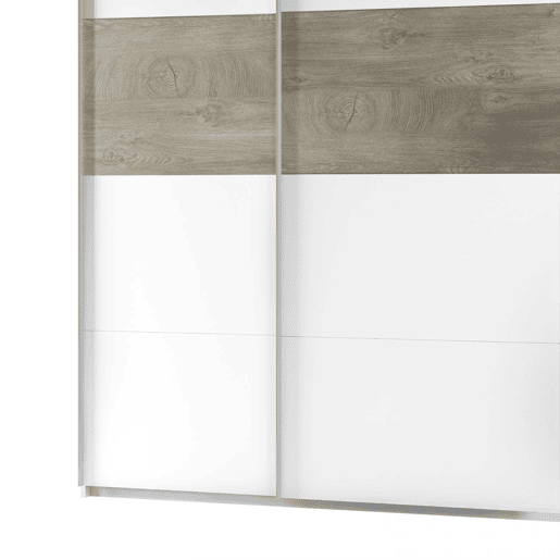 Roupeiro Brike 180 2 portas de correr Artik Branco (Branco mate) - Carvalho Alasca 180 x 200 x 60 cm