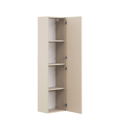 Conjunto móvel de lavatório individual 60 cm com lavatório incorporado e móvel alto Sanae Bege areia