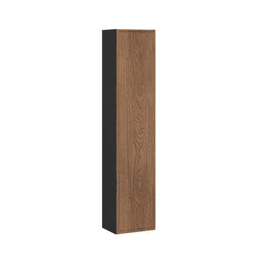 Conjunto móvel lavatório simples 80cm e coluna Elena Madeira e preto