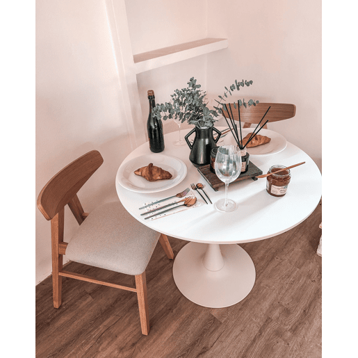 Conjunto de 2 cadeiras de jantar LACOTA Madeira Castanho claroCinzento
