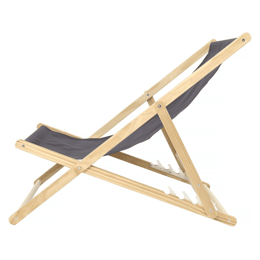 Conjunto de 2 espreguiçadeiras de madeira Chilienne - 107 x 56,5 x 81 cm - Cinza