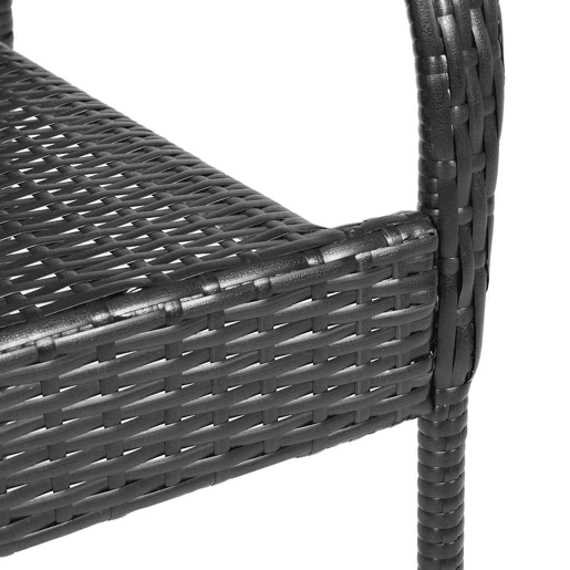 vidaXL Cadeiras de exterior empilháveis 2 pcs vime PE preto vidaXL Cadeiras de exterior empilháveis 2 pcs vime PE preto