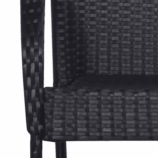 vidaXL Cadeiras de exterior empilháveis 6 pcs vime PE preto