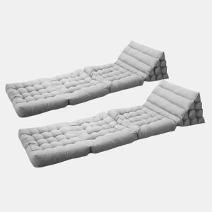 Conjunto de 2 tapetes modulares PYRAMIDE, cinzento claro