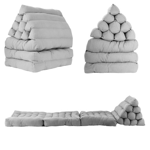 Conjunto de 2 tapetes modulares PYRAMIDE, cinzento claro Conjunto de 2 tapetes modulares PYRAMIDE, cinzento claro
