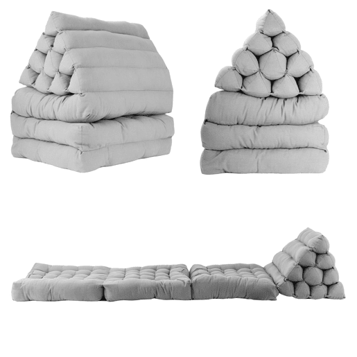 Conjunto de 2 tapetes modulares PYRAMIDE, cinzento claro Conjunto de 2 tapetes modulares PYRAMIDE, cinzento claro