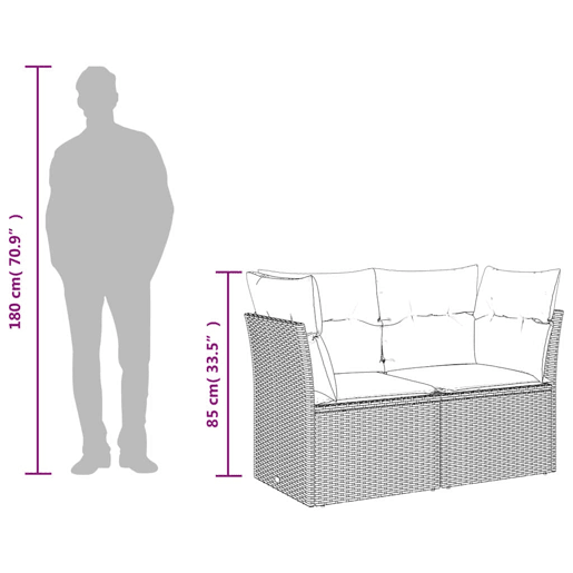 vidaXL Sofá de jardim com almofadas, 2 lugares, vime sintético marrom vidaXL Sofá de jardim com almofadas, 2 lugares, vime sintético marrom