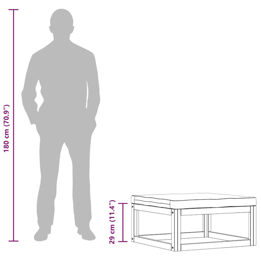 vidaXL Apoio de pés c almofadão branco nata madeira de acácia maciça vidaXL Apoio de pés c almofadão branco nata madeira de acácia maciça