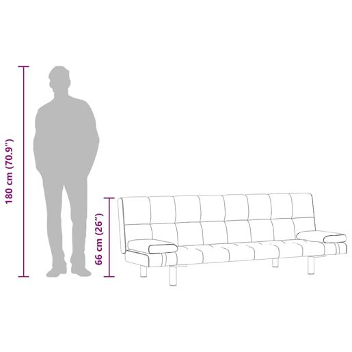 vidaXL Sofá-cama ajustável c 2 almofadas couro artificial branco nata vidaXL Sofá-cama ajustável c 2 almofadas couro artificial branco nata