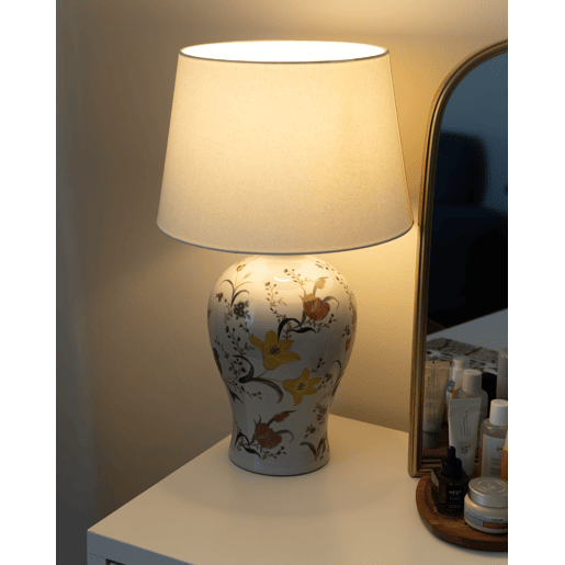 Candeeiro de mesa FEBROS Porcelana Branco Candeeiro de mesa FEBROS Porcelana Branco