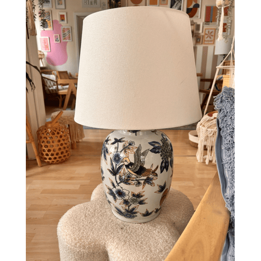Candeeiro de mesa SUNJA Porcelana BrancoAzul