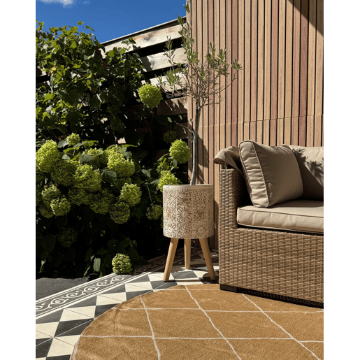 Vaso alto para plantas KARISTOS 36 cm Branco creme