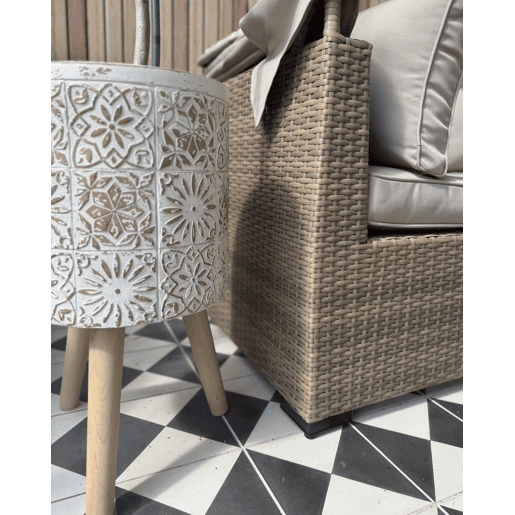 Vaso alto para plantas KARISTOS 36 cm Branco creme