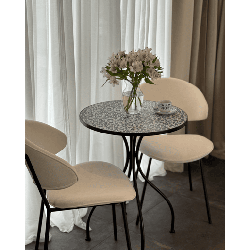 Mesa bistrô CHAPECO 60 cm 60 cm Metal Preto