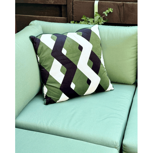 Conjunto de 2 almofadas de jardim SWAY Padrão geométrico 45 x 45 cm Multicolor