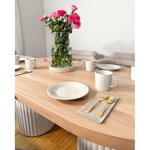 Mesa de jantar SHERIDAN Castanho claroBranco 180 cm 90 cm