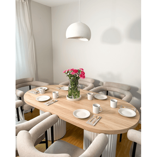 Mesa de jantar SHERIDAN Castanho claroBranco 180 cm 90 cm