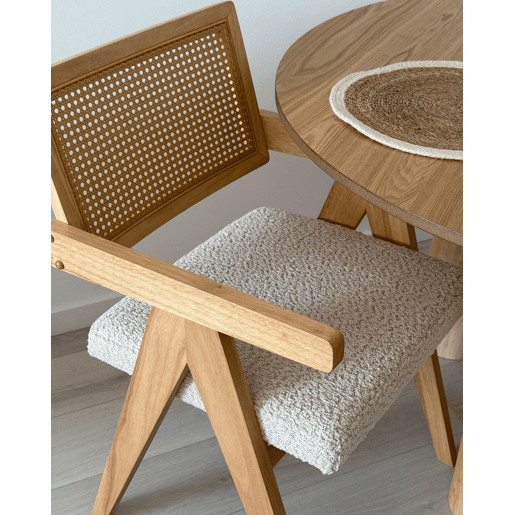 Conjunto de 2 cadeiras de jantar AVA Madeira Castanho claro