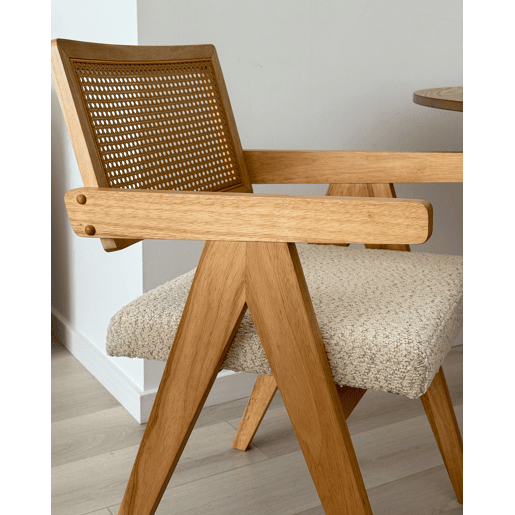 Conjunto de 2 cadeiras de jantar AVA Madeira Castanho claro