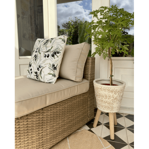 Vaso alto para plantas ALIARTOS 26 cm Branco creme