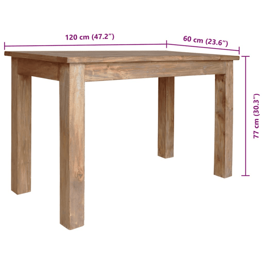 vidaXL Mesa de jantar madeira de mogno maciça 120x60x77 cm vidaXL Mesa de jantar madeira de mogno maciça 120x60x77 cm