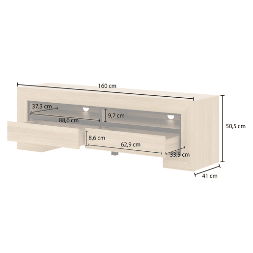 Móvel TV 2 gavetas 160 cm Lucius Madeira e Preto Móvel TV 2 gavetas 160 cm Lucius Madeira e Preto
