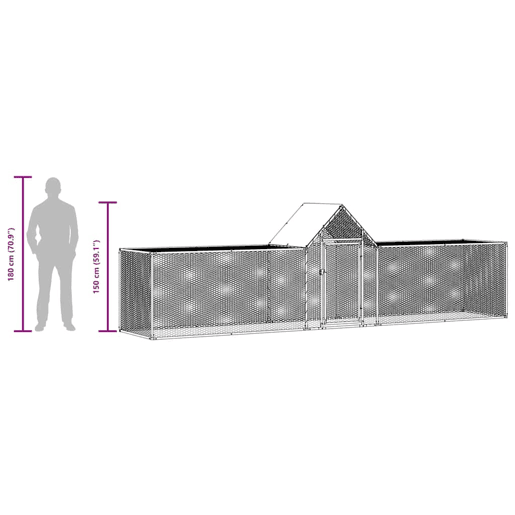 vidaXL Galinheiro 5x1x1,5 m aço galvanizado