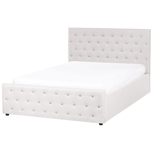 Cama baú Tecido AMIENS 140 x 200 cm Creme