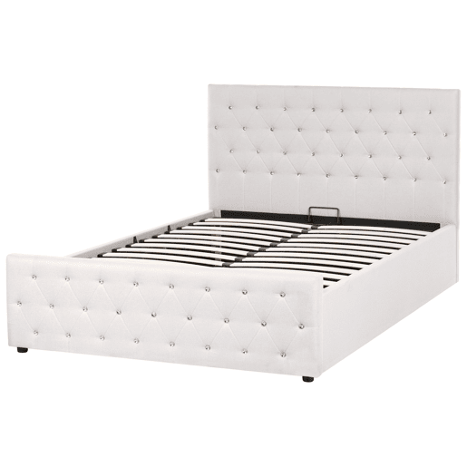 Cama baú Tecido AMIENS 140 x 200 cm Creme