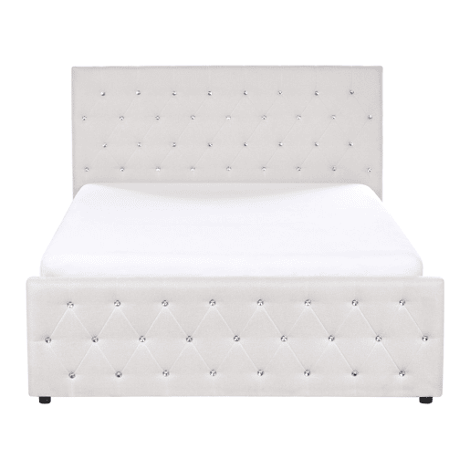 Cama baú Tecido AMIENS 140 x 200 cm Creme