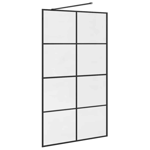 vidaXL Divisória de chuveiro c vidro transparente ESG 115x195cm preto