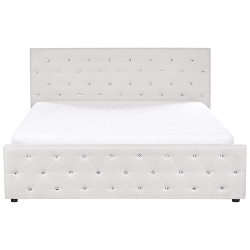 Cama baú Tecido AMIENS 180 x 200 cm Creme