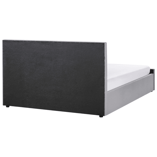 Cama baú Tecido AMIENS 180 x 200 cm Cinzento claro