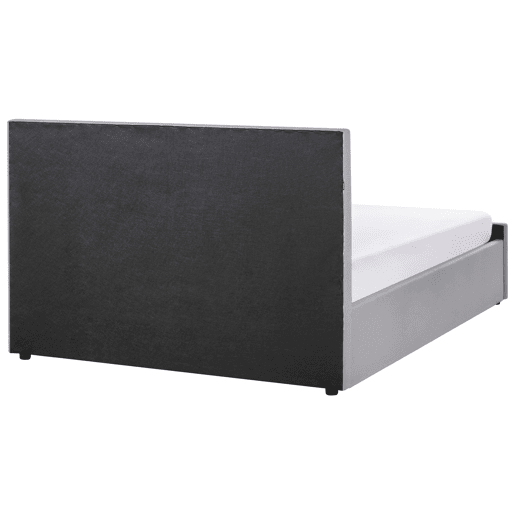 Cama baú Tecido AMIENS 160 x 200 cm Cinzento claro