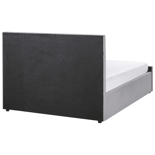Cama baú Tecido AMIENS 140 x 200 cm Cinzento claro