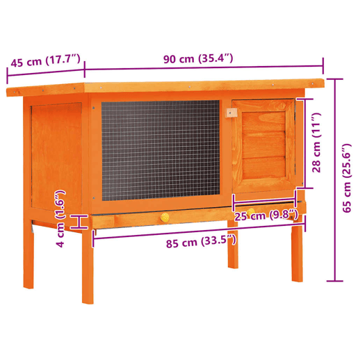 vidaXL Coelheira para animais pequenos 1 andar exterior madeira