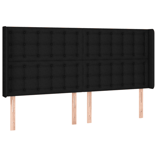 vidaXL Cabeceira de cama c luzes LED tecido 163x16x118128 cm preto