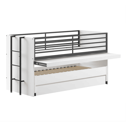 Cama de meia altura 90x200 base de ripas e gavetas incluĂdas Vipack Sam Branco Cama de meia altura 90x200 base de ripas e gavetas incluĂdas Vipack Sam Branco