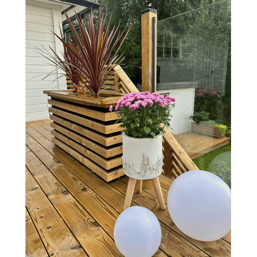 Vaso alto para plantas JANINA 24 cm Branco creme