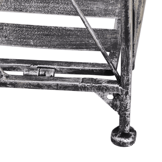Outsunny Suporte para Plantas Dobrável Suporte para Vasos de Plantas de 3 Níveis com Estrutura de Metal Suporte para Flores de Metal para Interior e Exterior 44x25x96 cm Prata