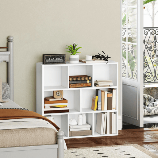 HOMCOM Estante de 3 Níveis Estante para Livros com 8 Compartimentos Desenho Vertical ou Horizontal para Sala de Estar Escritório Dormitório 74,3x24x80 cm Branco HOMCOM Estante de 3 Níveis Estante para Livros com 8 Compartimentos Desenho Vertical ou Horizontal para Sala de Estar Escritório Dormitório 74,3x24x80 cm Branco