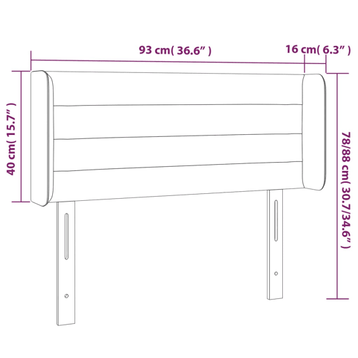 vidaXL Cabeceira de cama c abas veludo 93x16x7888 cm cinzento-escuro vidaXL Cabeceira de cama c abas veludo 93x16x7888 cm cinzento-escuro