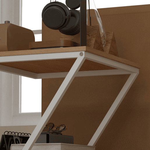 HOMCOM Conjunto de 2 Mesas Cabeceira para Dormitório Mesas Auxiliares em Forma de Z com Gaveta e Compartimento Mesa Auxiliar para Sala de Estar 40x35x50 cm Madeira e Branco