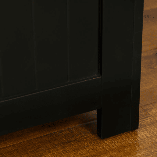 HOMCOM Baú de Armazenamento de Madeira Baú de Arrumação com Dobradiça de Segurança para Dormitório Sala de Estar Carga Máxima 20 kg 81x40x46 cm Preto