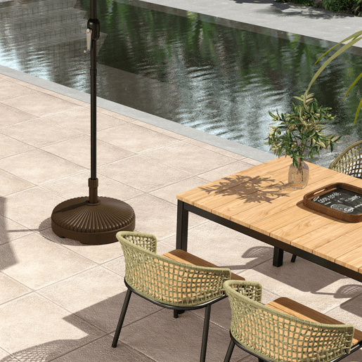 Outsunny Base para Chapéu de Sol Redonda Suporte para Chapéu de Sol Base para Chapéu de Sol Preenchível com Água 23L ou Areia 28kg para Jardim Varanda Ø55x30 cm Marrom
