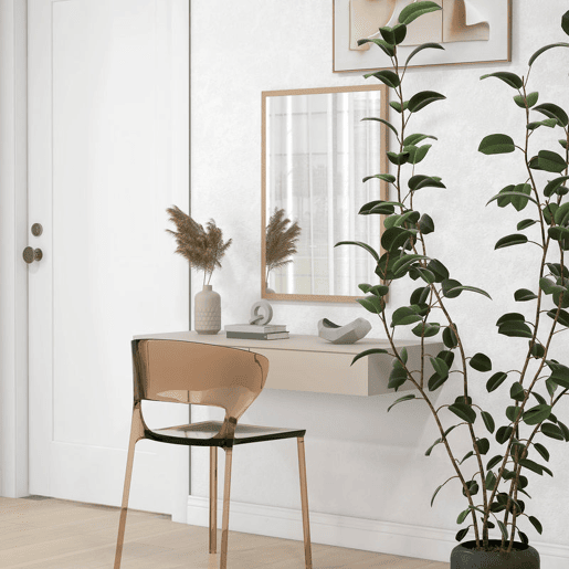 HOMCOM Espelho de Parede Decorativo 50x70 cm Espelho Retangular Espelho de Banheiro com 4 Ganchos Metálicos Estilo Moderno para Sala Quarto Entrada Madeira