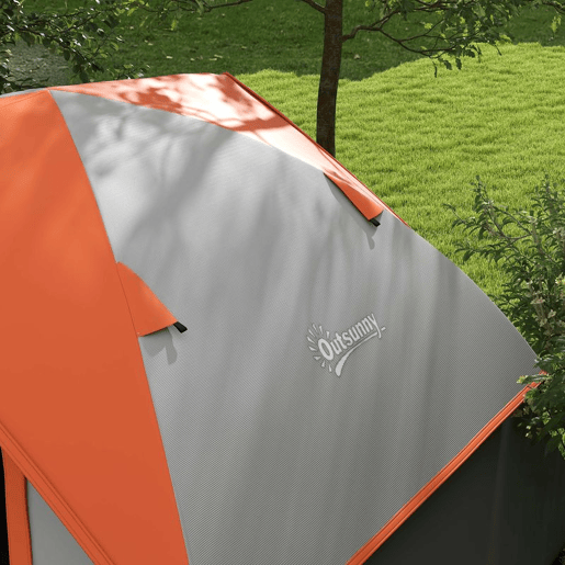 Outsunny Tenda de Campismo para 1-2 Pessoas Tenda de Campismo Dobrável com Janela e Bolsa de Transporte Impermeável 3000 mm 210x150x110 cm Laranja