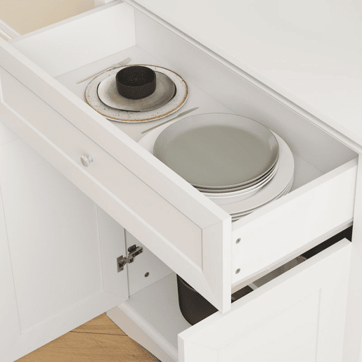 HOMCOM Armário de Cozinha Moderno Armário de Cozinha com 1 Gaveta 4 Portas e Prateleira Ajustável Carga Máxima 50 kg Armário Alto de Cozinha 79x40x180 cm Branco