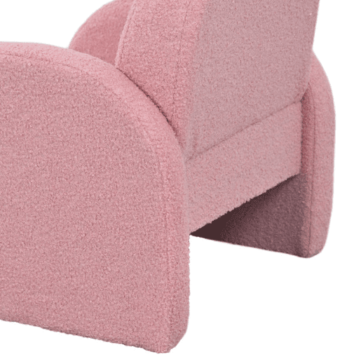 AIYAPLAY Poltrona para Crianças com Encosto em Forma de Arco-Íris Sofá para Crianças de 18-96 Meses Tecido Suave em Borrego Apoios de Braço Carga 45 kg 45x41x52 cm Rosa